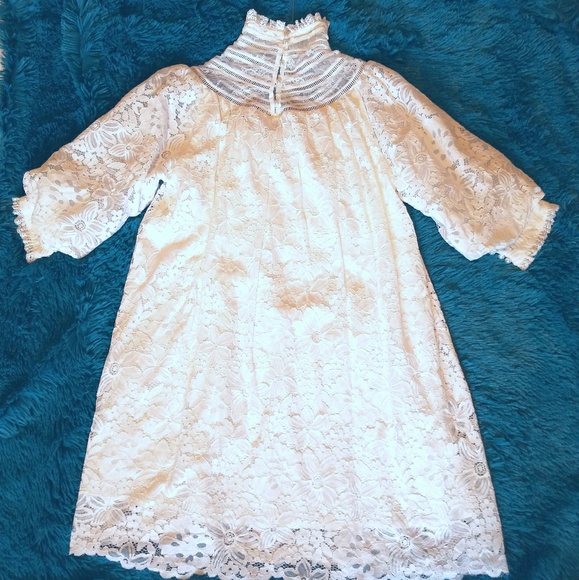 White soft lace mini dress Small - Picture 5 of 8